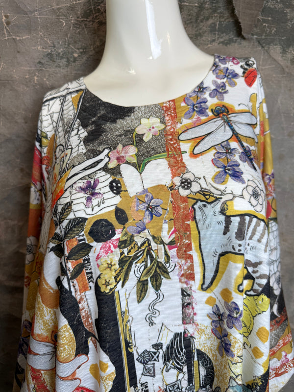 T1369K White Knit Whimsy Top-Marisols Garden