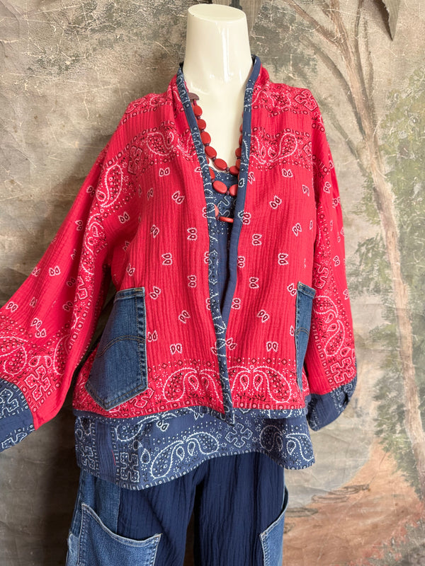 5756 Bandana Mix Cardigan
