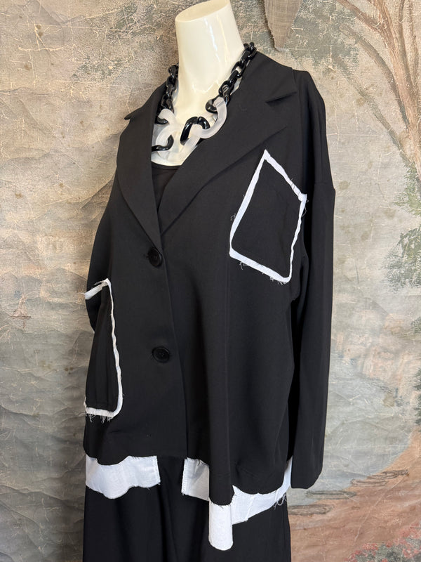 69583 Chic Blazer Jacket W/Trim