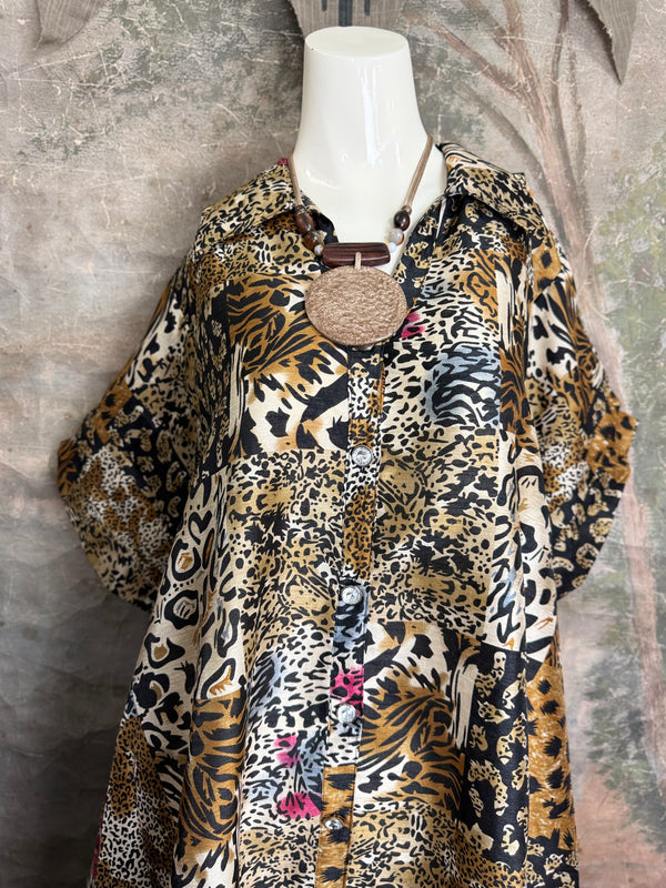 AD26-01 The High-Low Echo Dress-Safari Flair