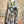 Load image into Gallery viewer, Oversized gray cat print crew pullover tunic with abstract art design on mannequin, styled with olive skirt and neon nec - 1
