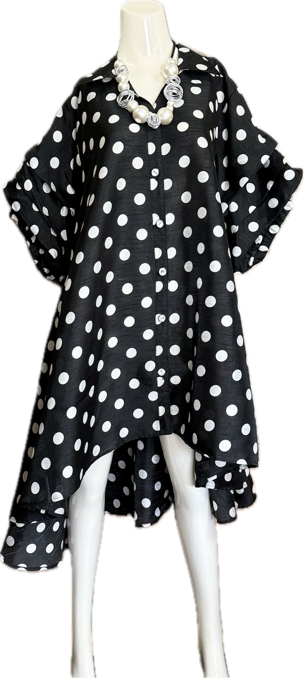 AD26-01 The High-Low Echo Dress-Paris Polka