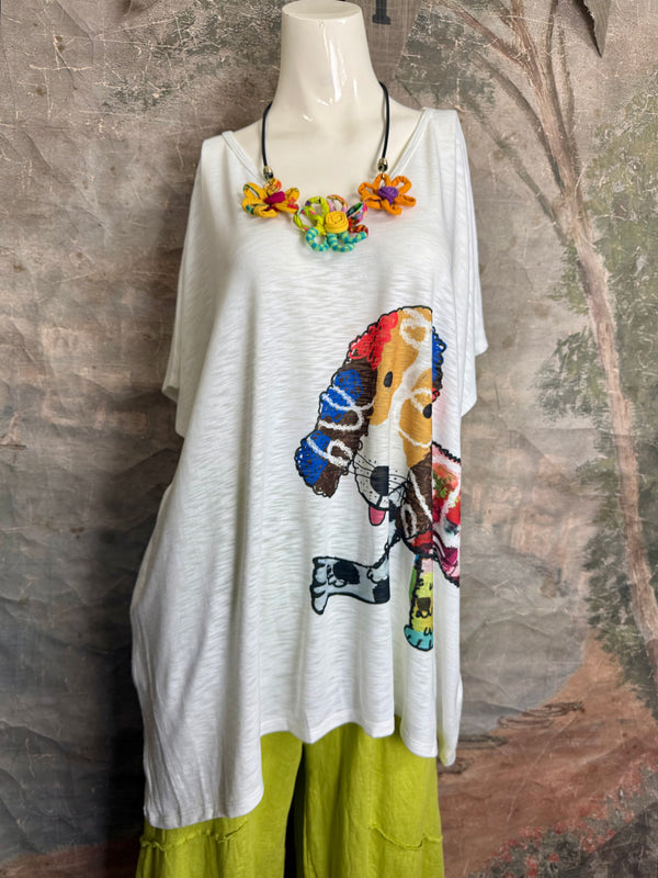 T1640K Vneck Dolman Top-FiFi Fluff