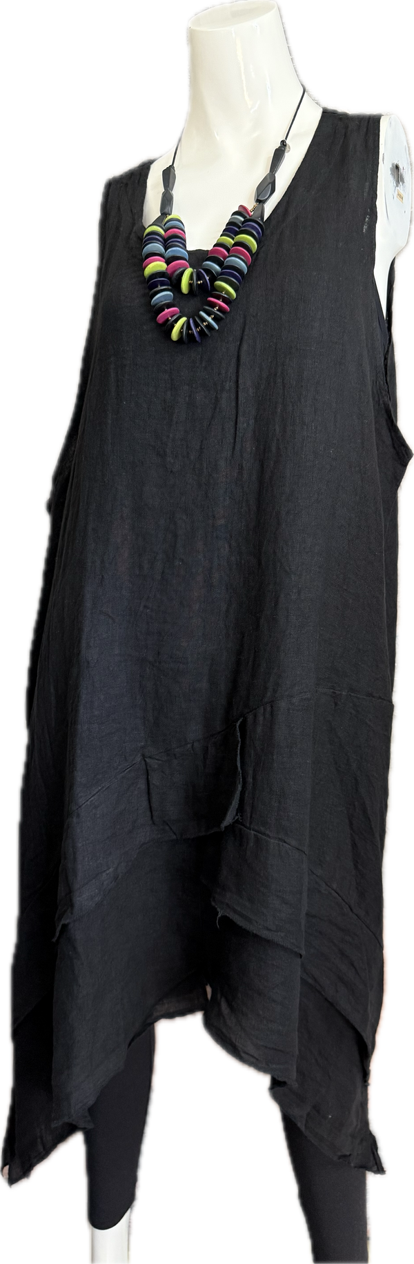 751 Artistry Layered Tank Dress-Black
