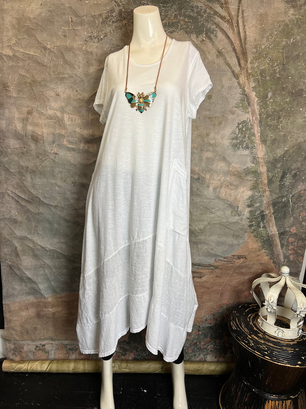 1123 Sharkbite Dress-White