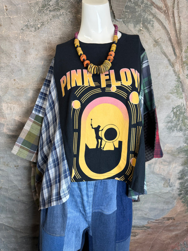 5576 Flannel Band Tee Topper-E