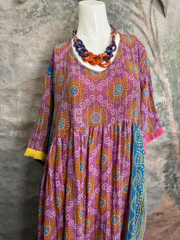 1027w Kantha Arts Tiered Dress-Mix 6