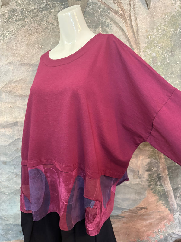 91865 Artsy Patch Pullover-Bordeaux