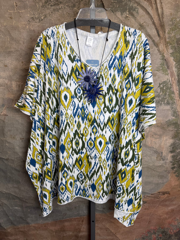 715CL-OT Oversized Tunic Tee-WHITE