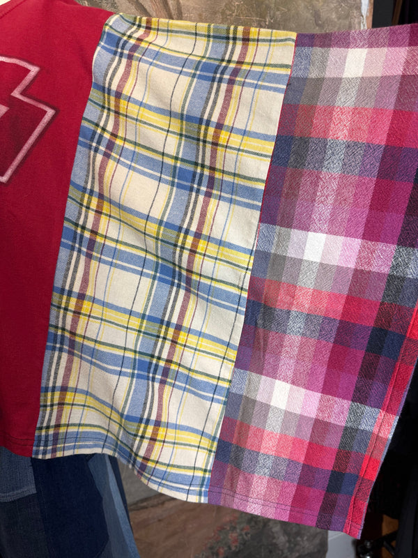 5576 Flannel Band Tee Topper-D