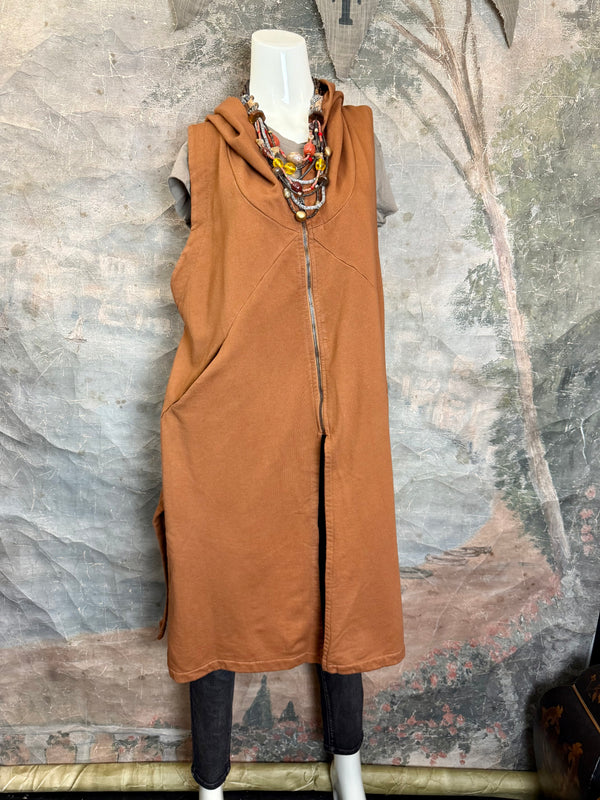 2626AU Zip Hoodie Vest-Ginger