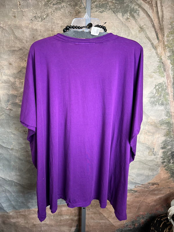 8715 Solid V-Elbow Tunic Tshirt-Violet