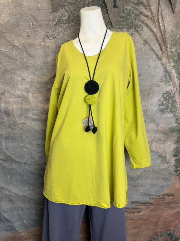 A3002150 Long Slv Tunic Tee-Wasabi Green