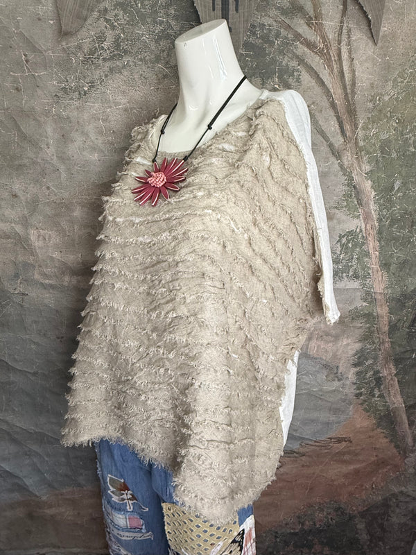 PL-613 Shaggy Linen 2way Top