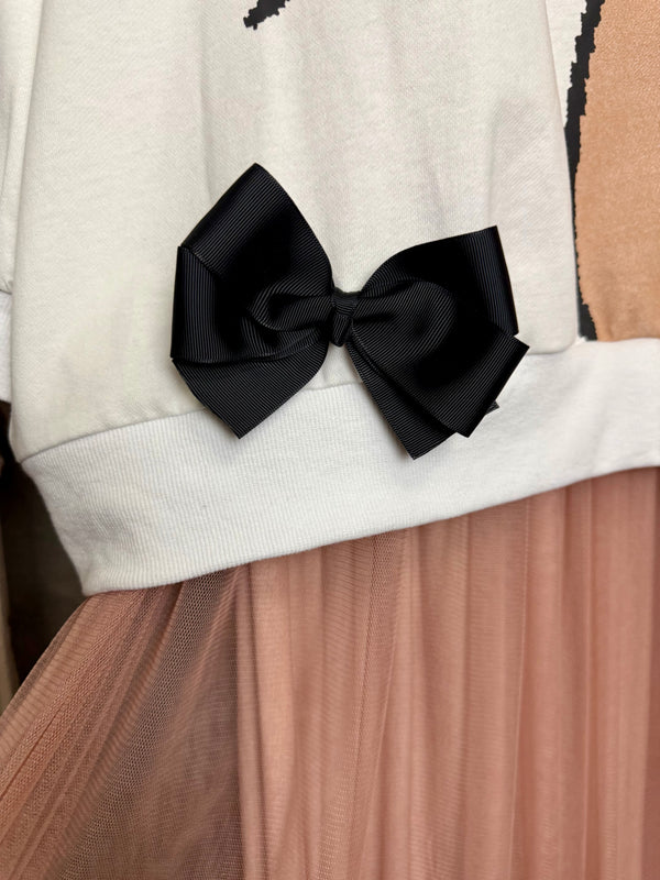 TF-5737 Teddy Gals W/Bow Sweatshirt Tee