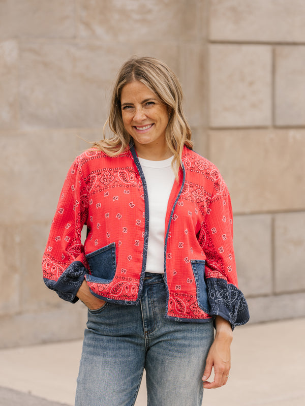 5756 Bandana Mix Cardigan