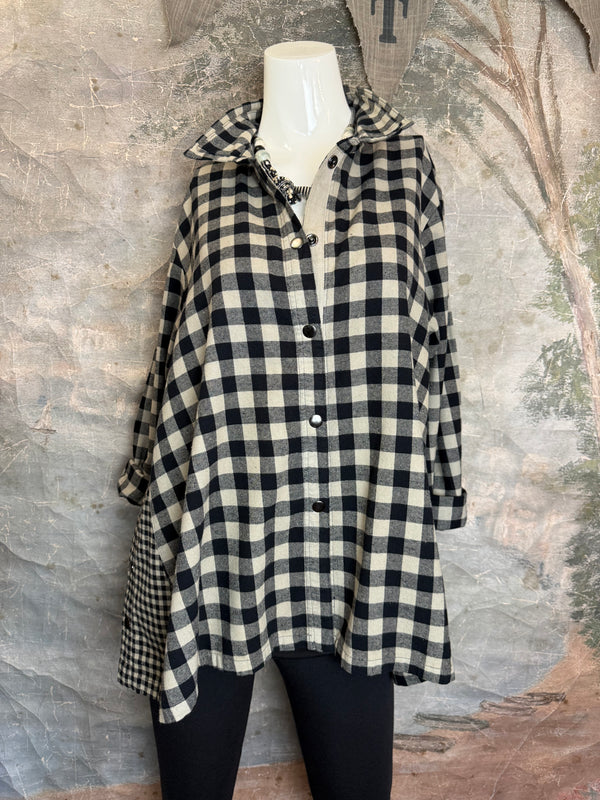 2500-2077 Plaid Placket Shirt-Fennel