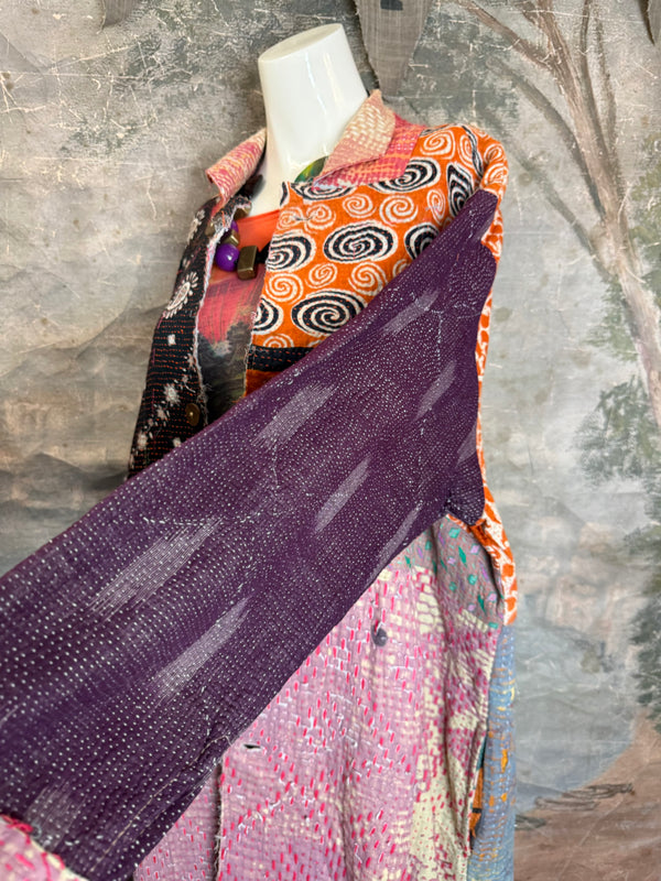 JG-183 Kantha Sunrise Coat-MIX 5