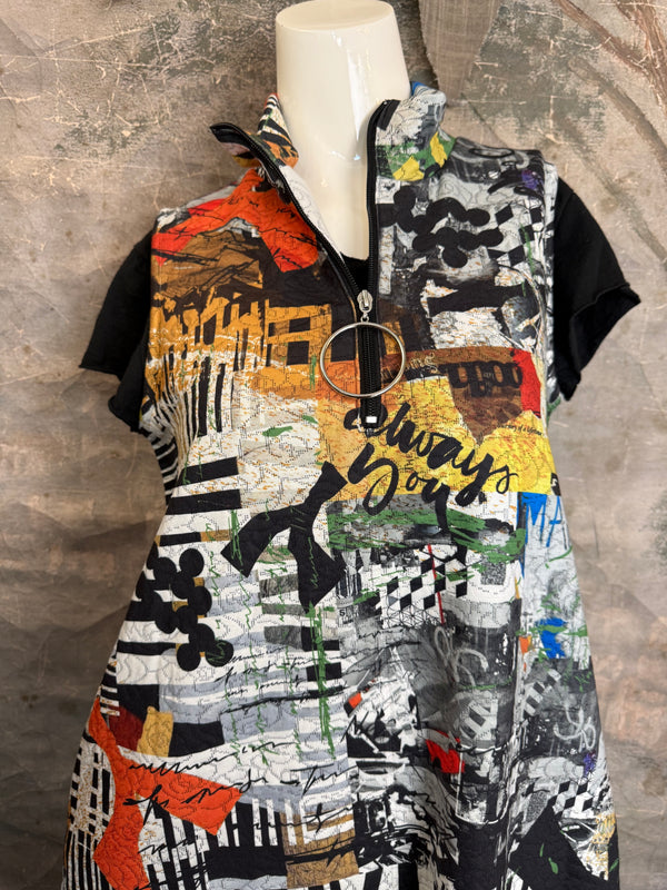 D502NB Slvless Sharkbite Dress-Always You.