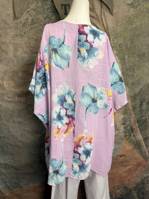 91266A Art to Wear Flower Shirt-Lilac