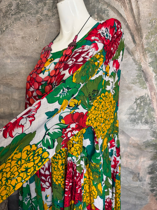 2659 Relaxed Floral Midi Dress