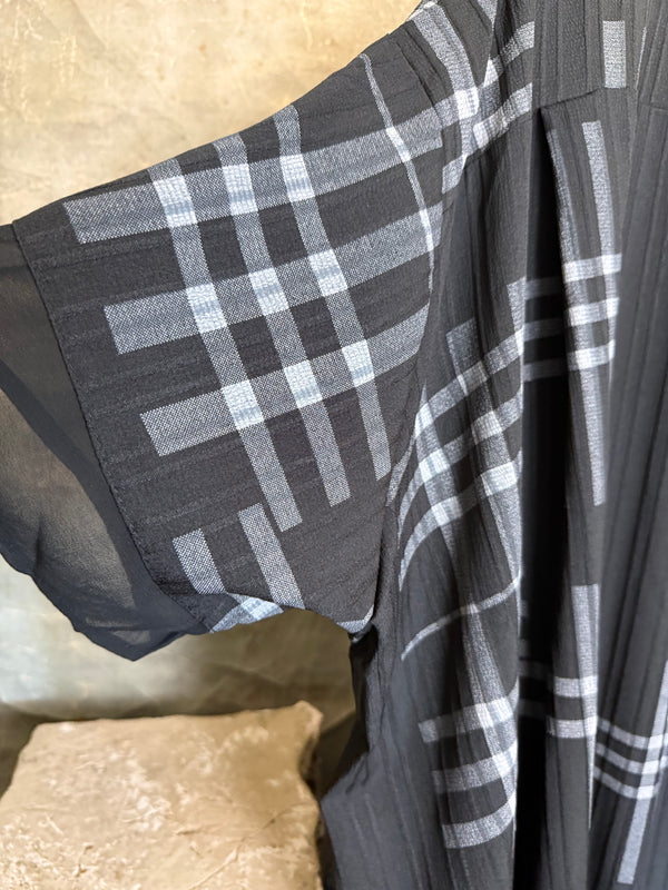 4982 Pleated Plaid Tunic Dress