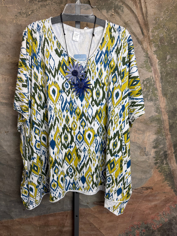 715CL-OT Oversized Tunic Tee-WHITE