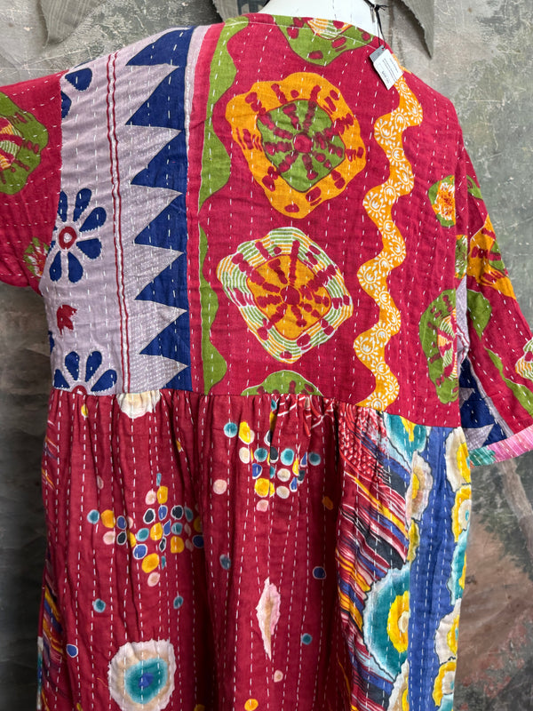 1027w Kantha Arts Tiered Dress-Mix 10