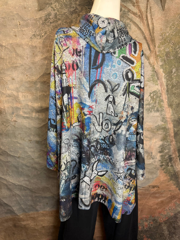 T134T Cowlneck Poncho Top-Coco