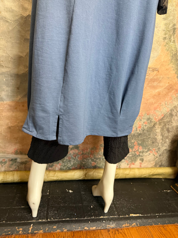 92009 Cocoon Sweatshirt Dress-Denim Blue