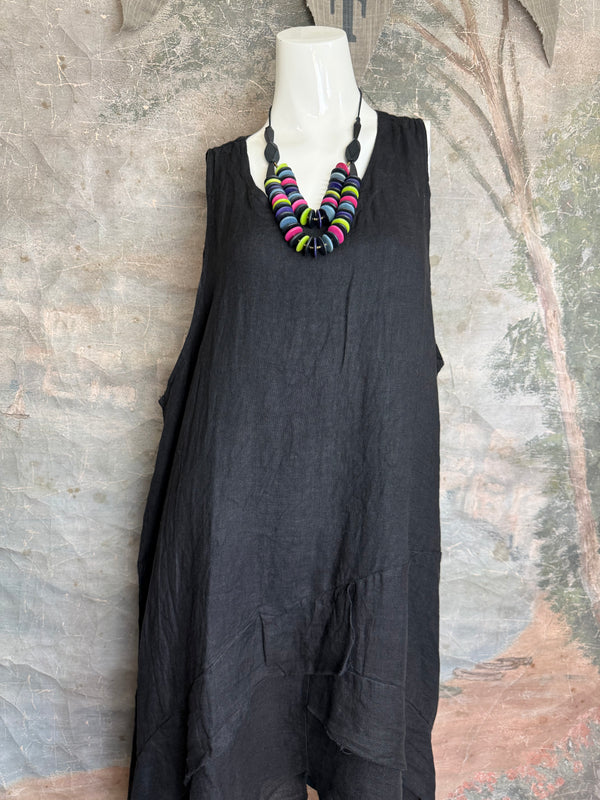 751 Artistry Layered Tank Dress-Black