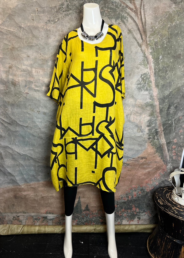 91470 S/Slv Tunic Letter Dress-MANGO