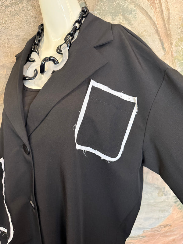 69583 Chic Blazer Jacket W/Trim