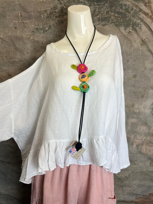 N137 Flower Power Bolo Necklace-A Mix