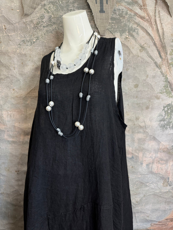 751 Artistry Layered Tank Dress-Black
