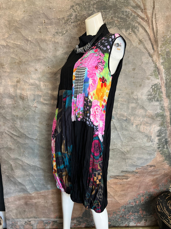 25332 Crushed Print Media Dress