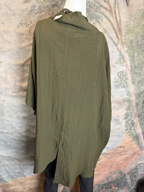 2066-11 Asymmetrical Cowlneck-Olive