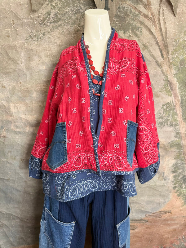 5756 Bandana Mix Cardigan