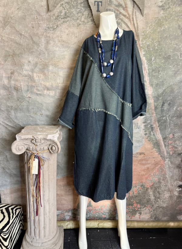 6760 Oversized Denim Sack Dress