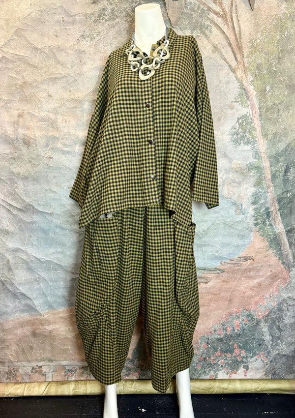 2500-2165 Small Check Big Shirt-Teak