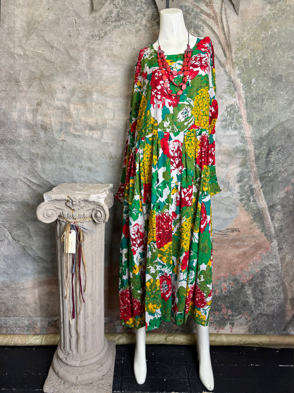 2659 Relaxed Floral Midi Dress