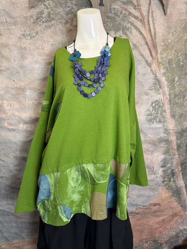 91865 Artsy Patch Pullover-kiwi