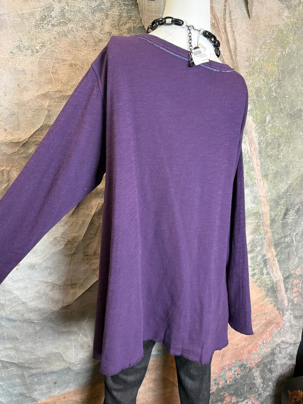 1050-88 Cotton Knit Angel Tee-Eggplant