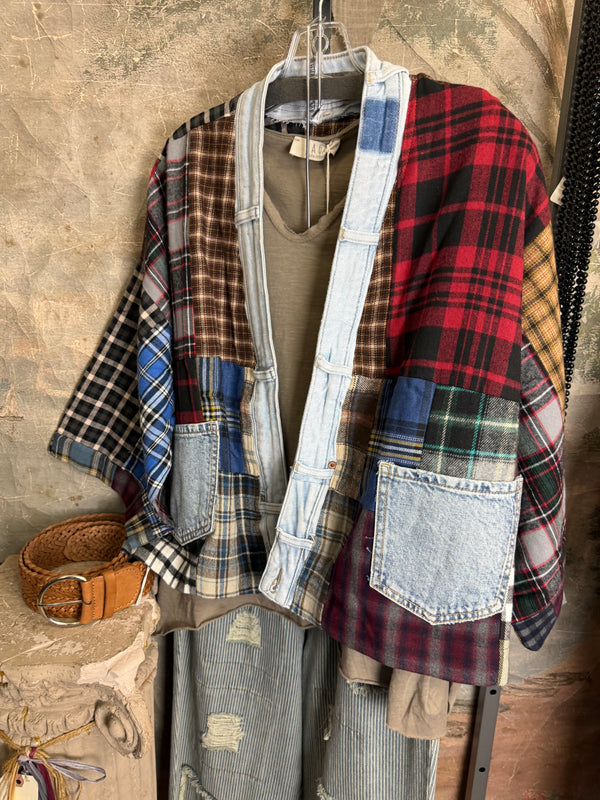 5573 Lodge Flannel Cardigan-Mix C