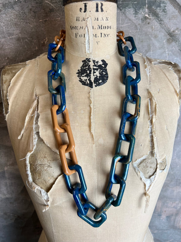 NMB715-Blues MARBLES NECKLACE