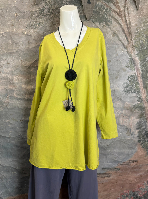 A3002150 Long Slv Tunic Tee-Wasabi Green