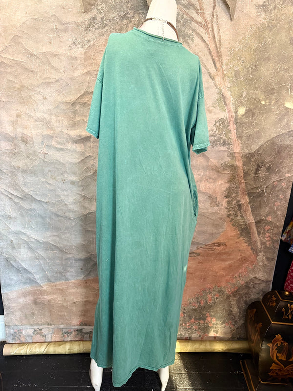 T839 Short Sleeve T-Shirt Dress-Tea/Gypsy