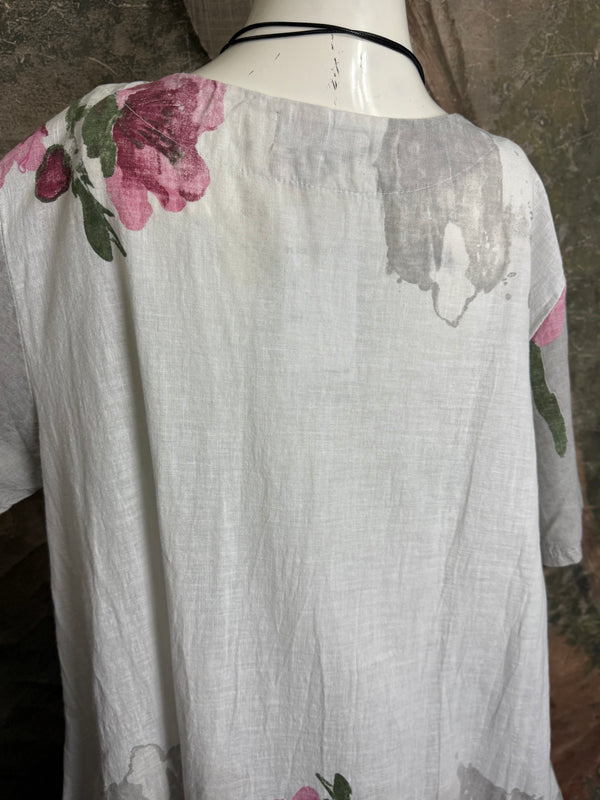 90847B Painters Garden Dress-White