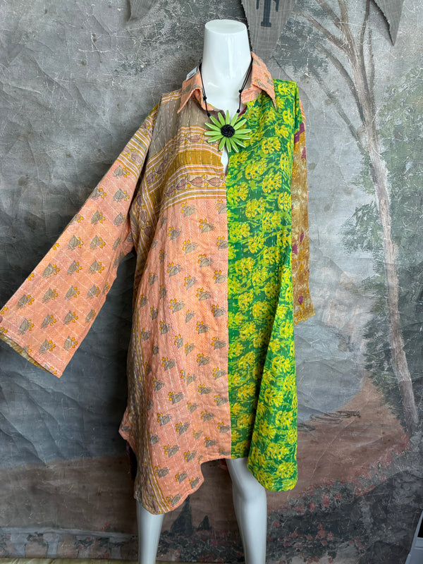 1013w Long Kurta Shirt Dress-Stella