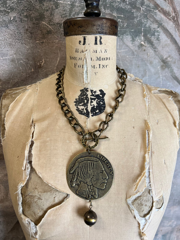 0000A13 Buffalo Coin Necklace-LG COIN